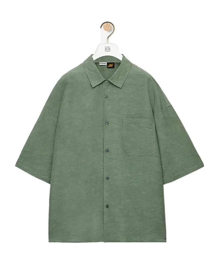 Short Sleeve Shirt In Viscose And Linen
