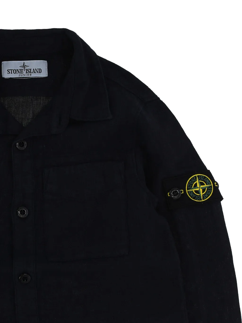 Stone Island Junior Compass Badge Buttoned Shirt