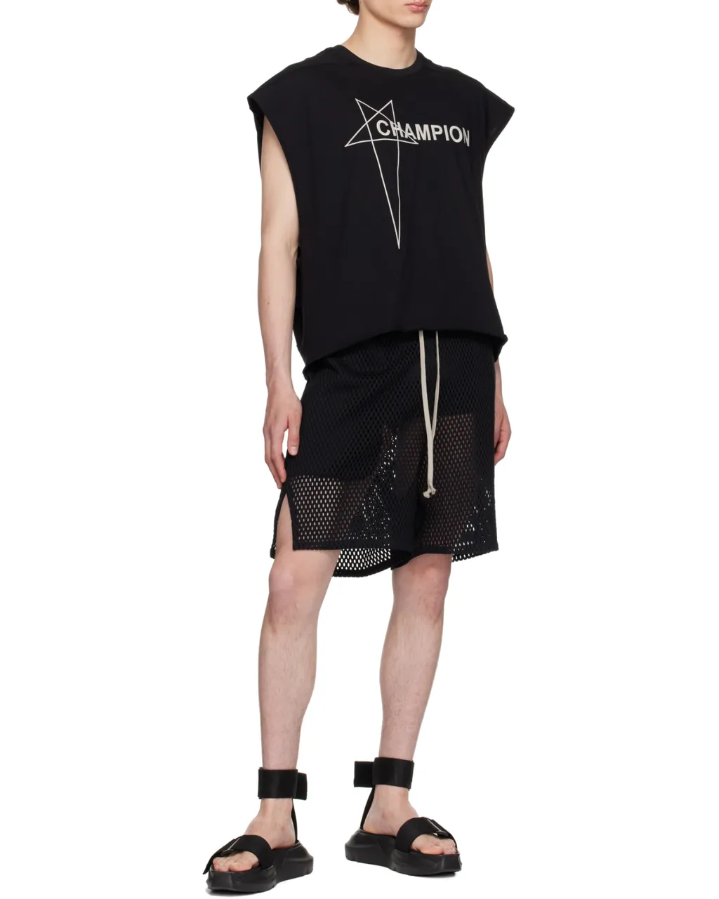Rick Owens X Champion Logo Detailed T-Shirt