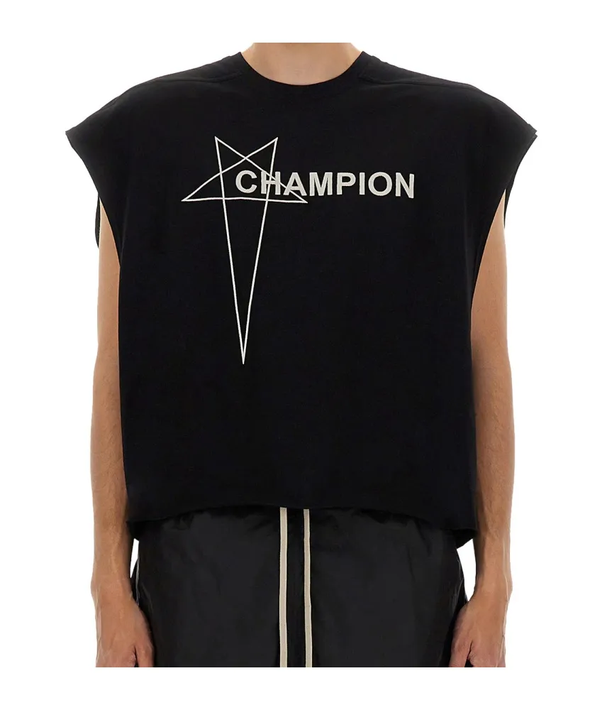 Rick Owens X Champion Logo Detailed T-Shirt