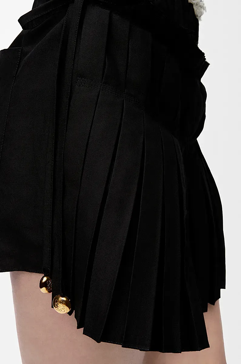 Pleated Shorts In Viscose And Linen