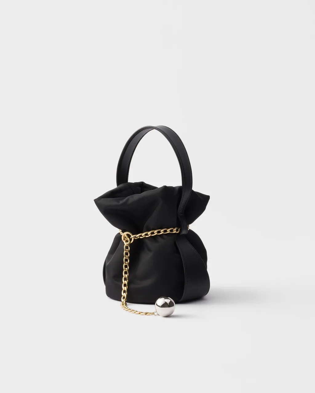Prada Petit Sac Noir Mini Re-Nylon And Nappa Leather Bucket Bag