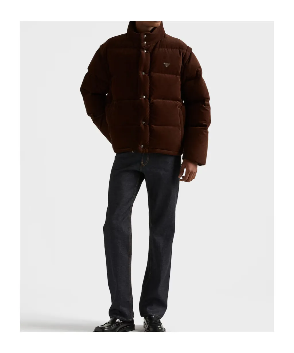 Prada Triangle-Logo Button-Up Jacket