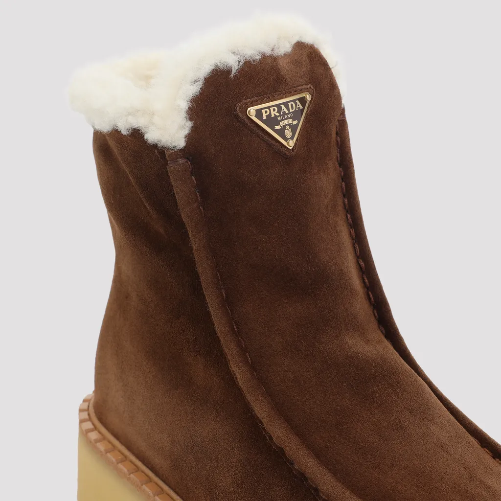 Prada Round-Toe Ankle Boots