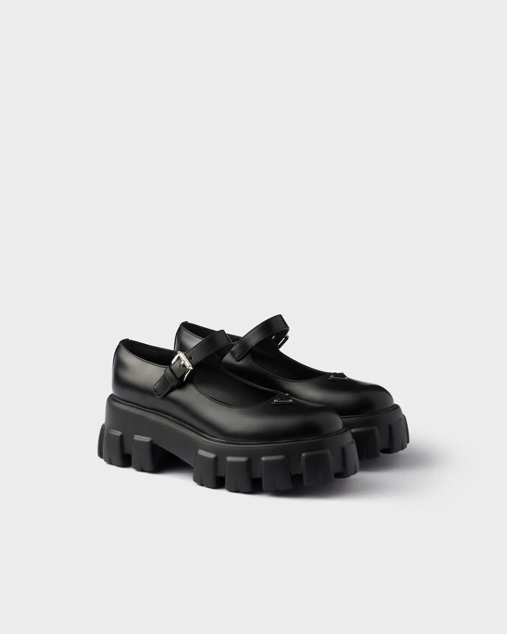 Prada Triangle-Logo Flat Shoes