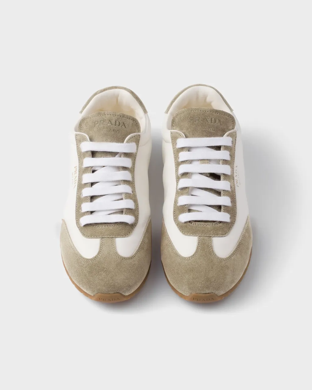 Prada Panelled Lace-Up Sneakers