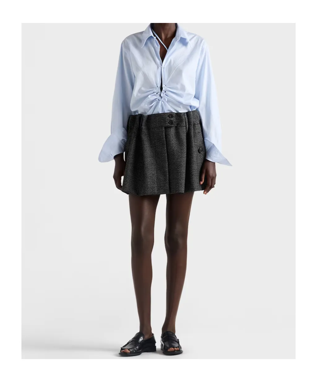 Prada Long-Sleeved Ruched Shirt