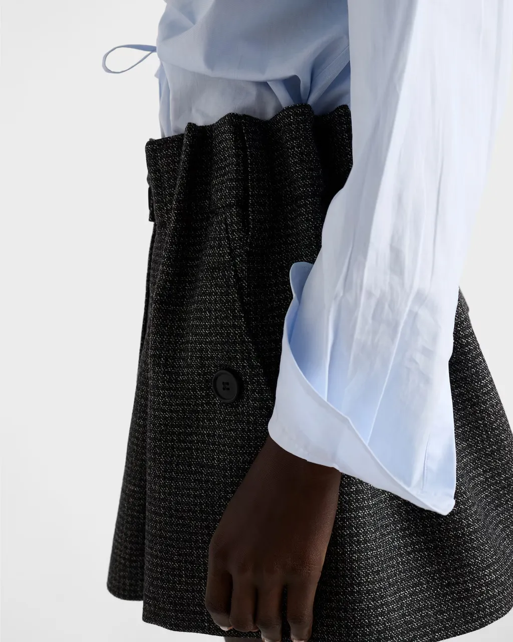 Prada Long-Sleeved Ruched Shirt
