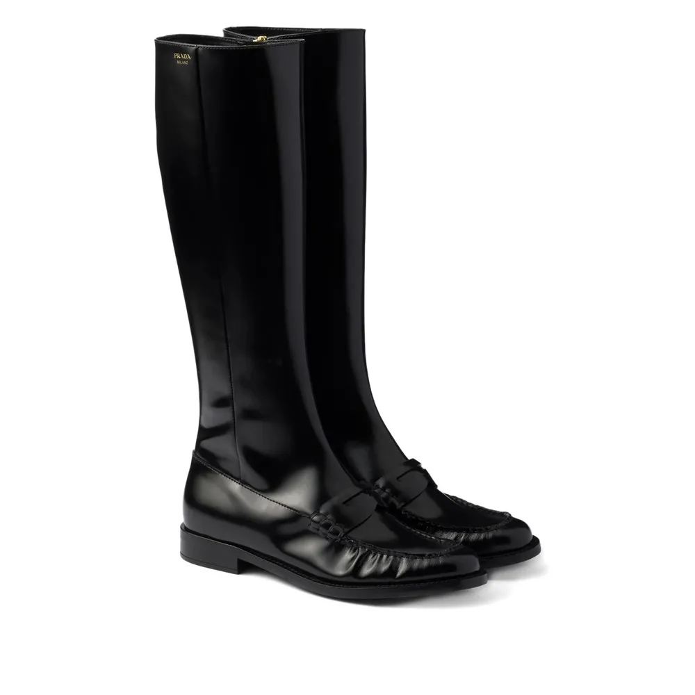 Prada Ruched Zipped Boots
