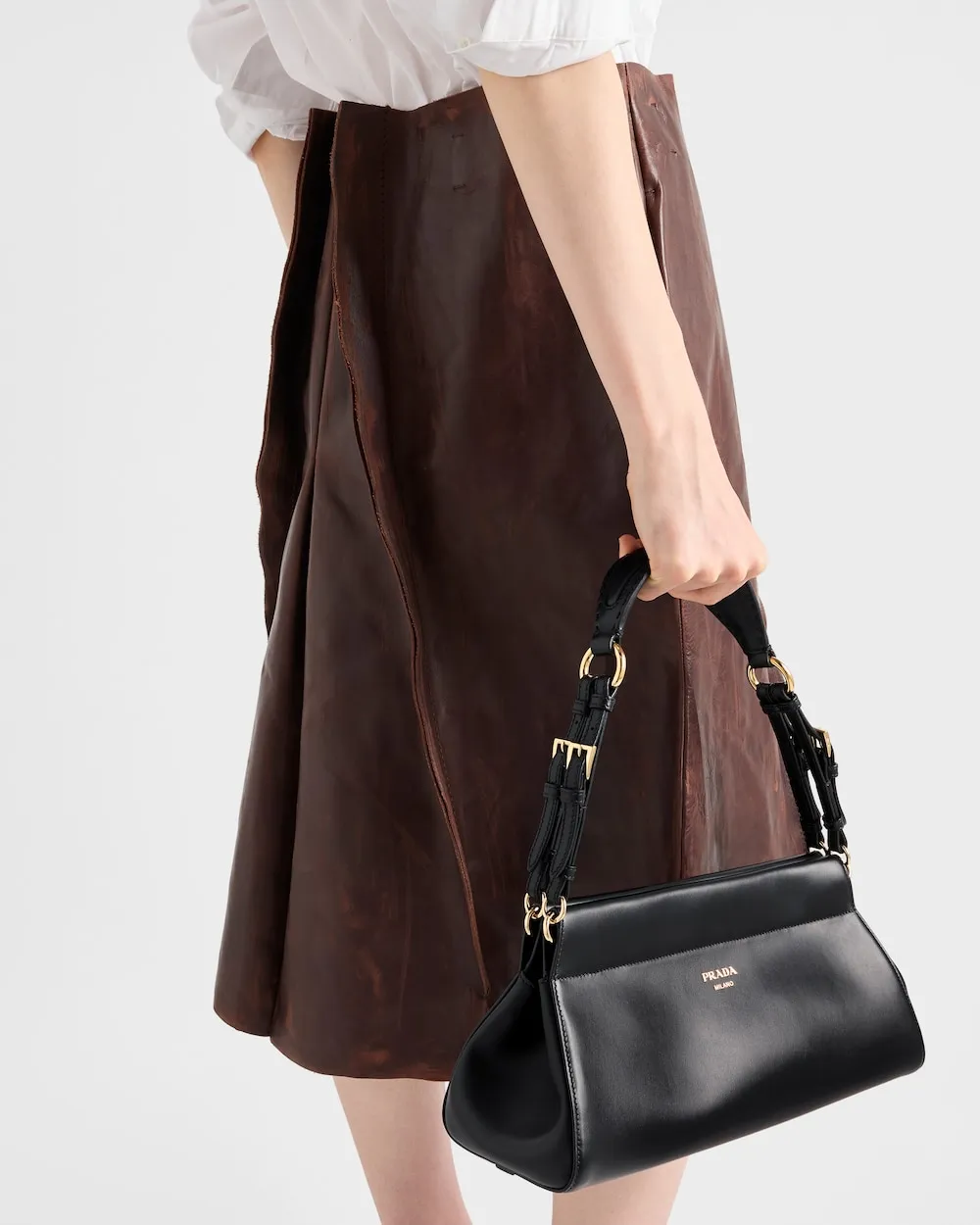 Prada EnchaÎNé Medium Leather Bag