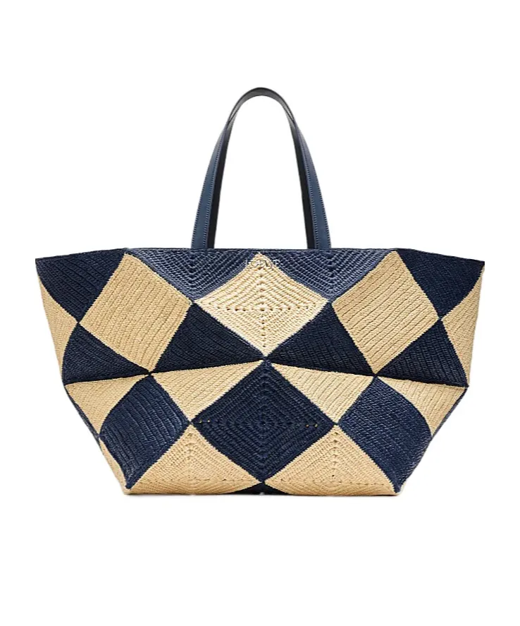 Xxl Puzzle Fold Tote In Raffia