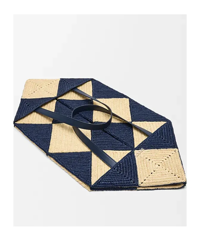 Xxl Puzzle Fold Tote In Raffia