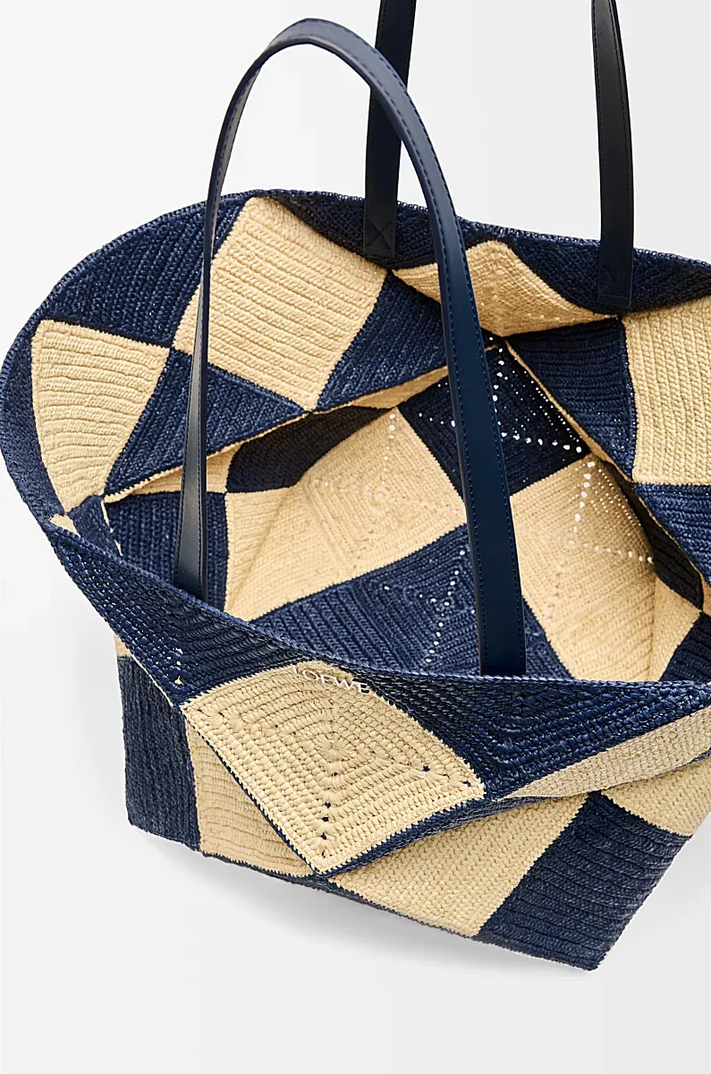Xxl Puzzle Fold Tote In Raffia