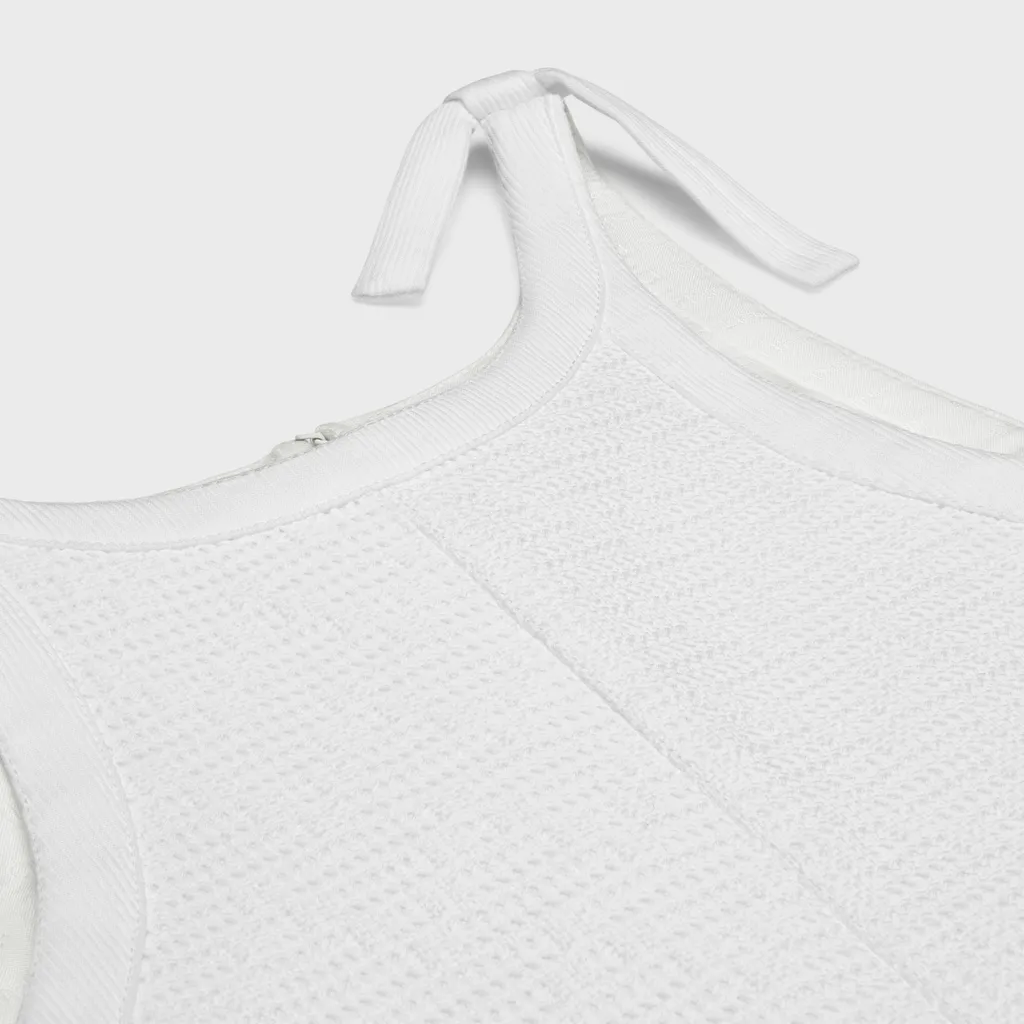 Trapeze Mini Dress In Openwork Cotton
