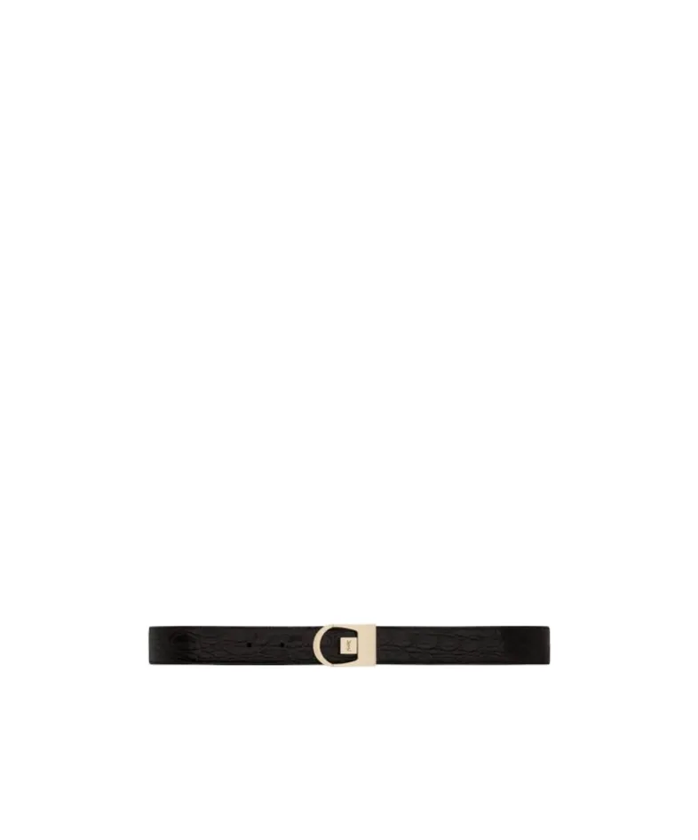 Saint Laurent Logo Engraved Reversible Belt