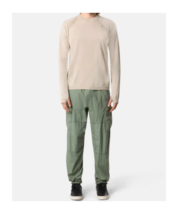 Crewneck Jumper With Thumb Holes At Cuffs