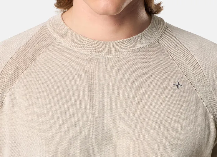 Crewneck Jumper With Thumb Holes At Cuffs