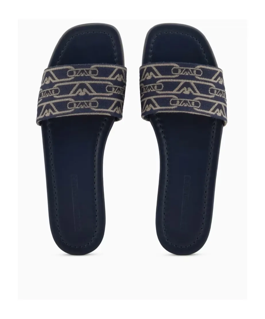 Emporio Armani Monogram Jacquard Slip-On Slides