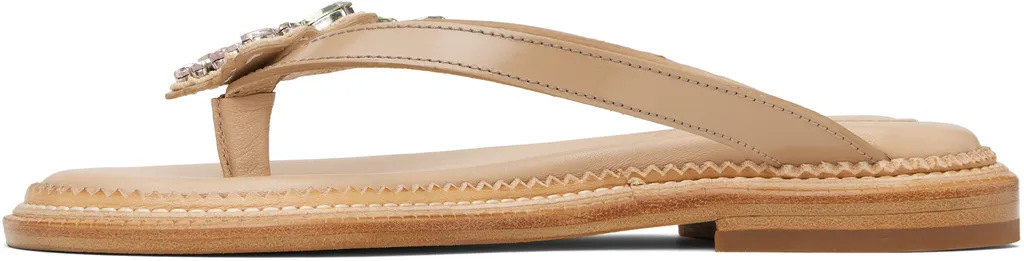 Embellished Flower Flip-Flops