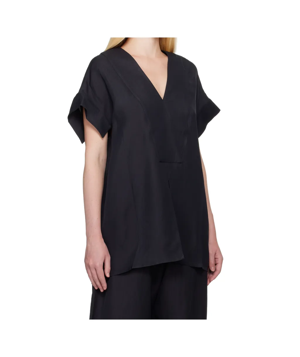 Studio Nicholson V-Neck Short-Sleeved Top