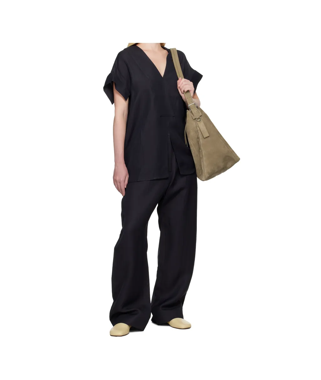 Studio Nicholson V-Neck Short-Sleeved Top