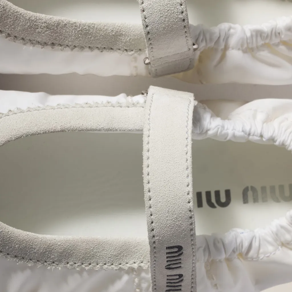 Plume Technical Fabric And Suede Ballerinas