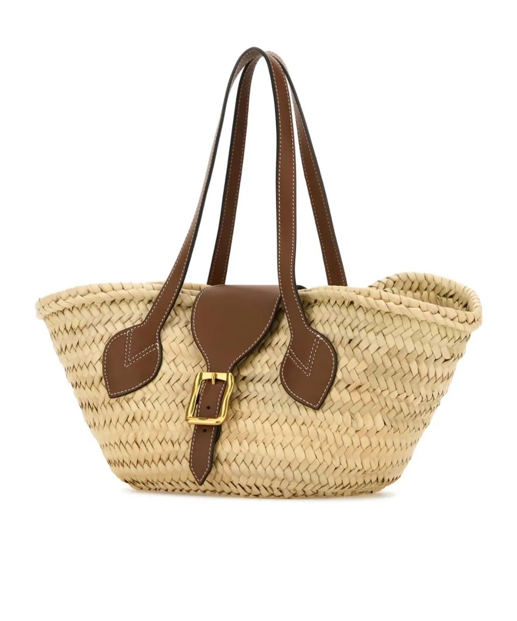 Straw Buckle Shoulder Bag