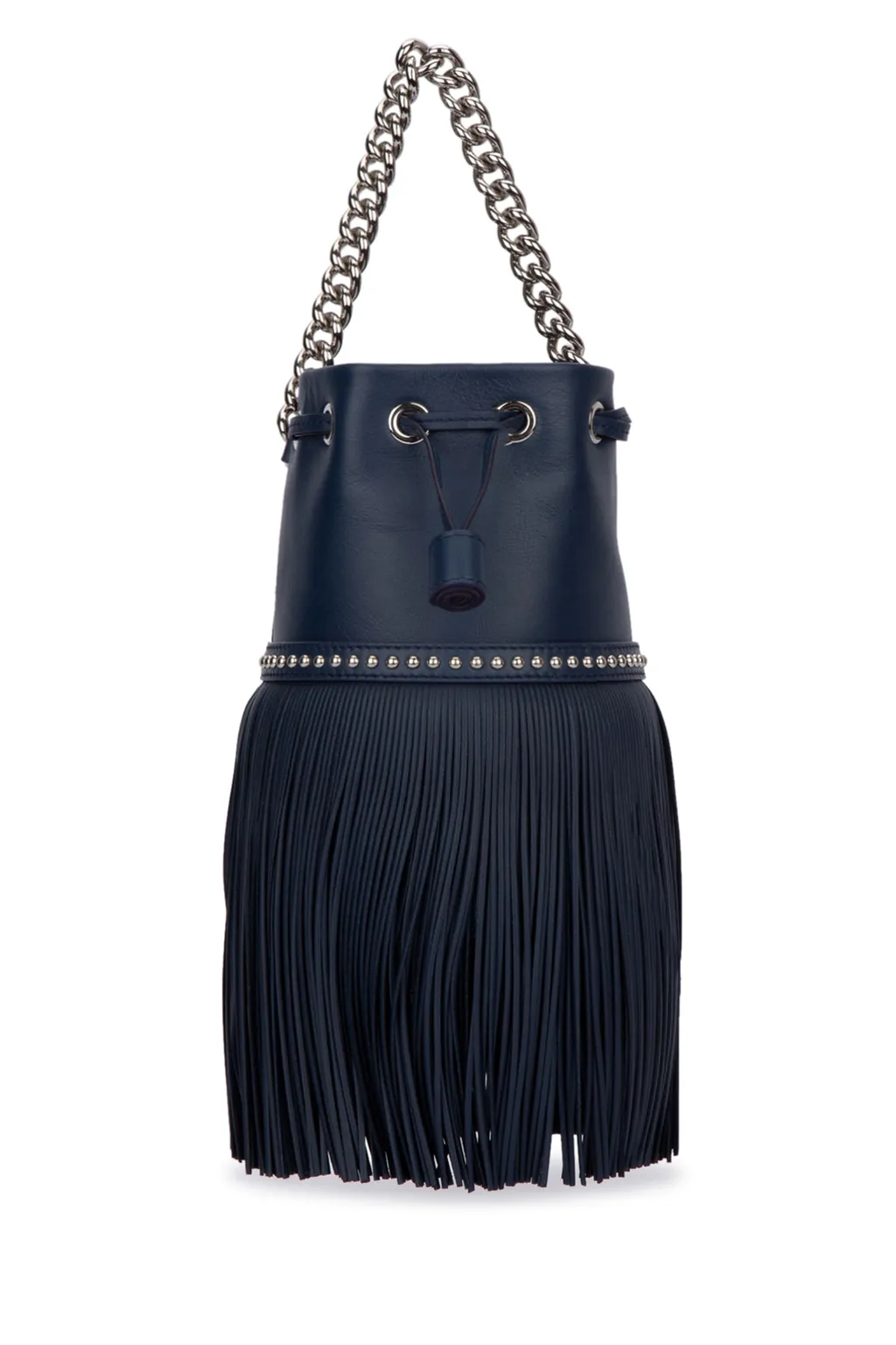 Carnival Fringed Studded Bucket Bag