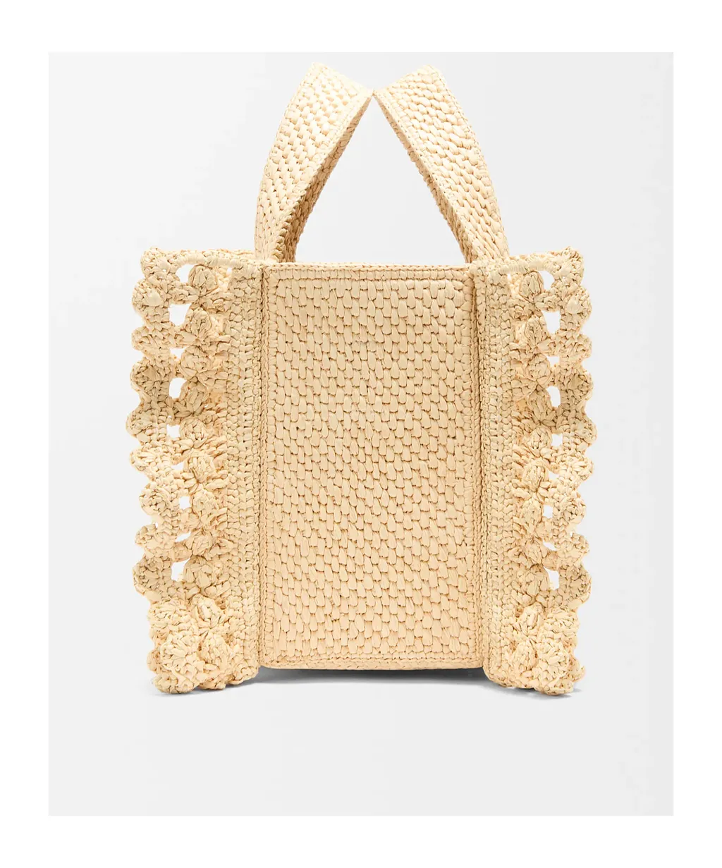 Small Loewe Font Tote In Raffia