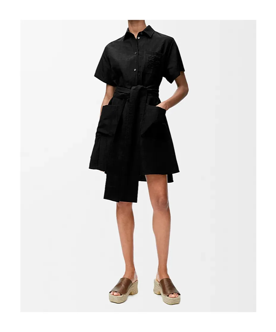 Shirt Dress In Viscose And Linen