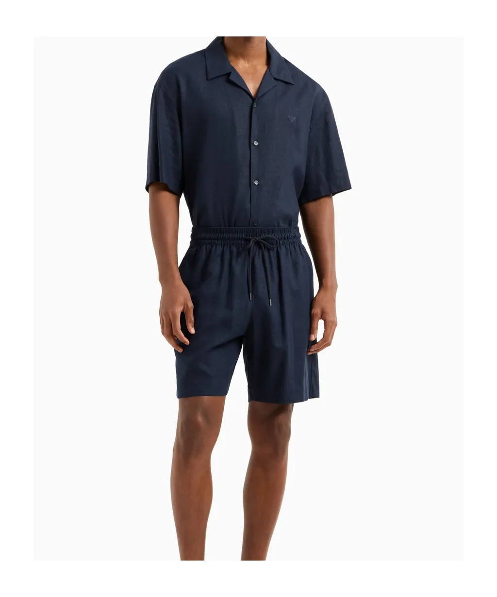 Emporio Armani Logo Embroidered Drawstring Shorts