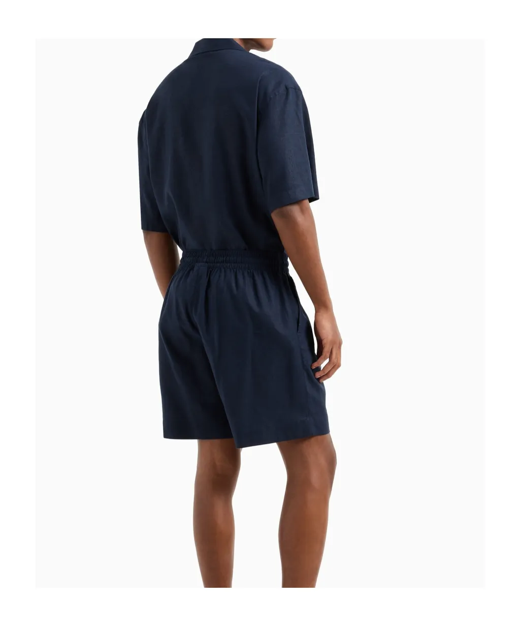 Emporio Armani Logo Embroidered Drawstring Shorts