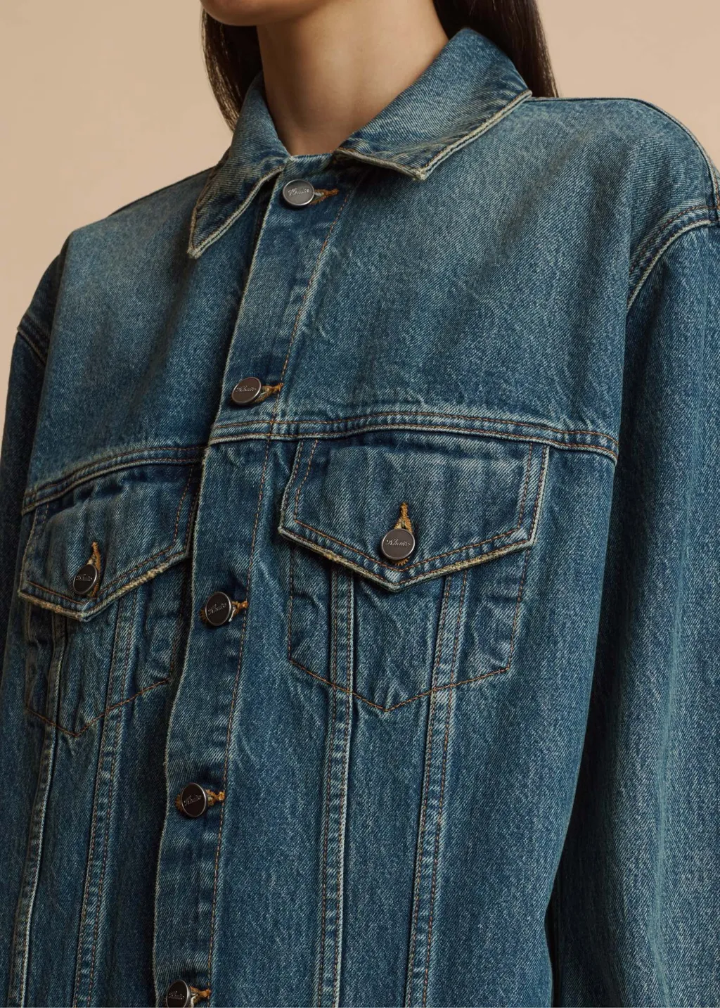 Long-Sleeved Lapel Denim Coat