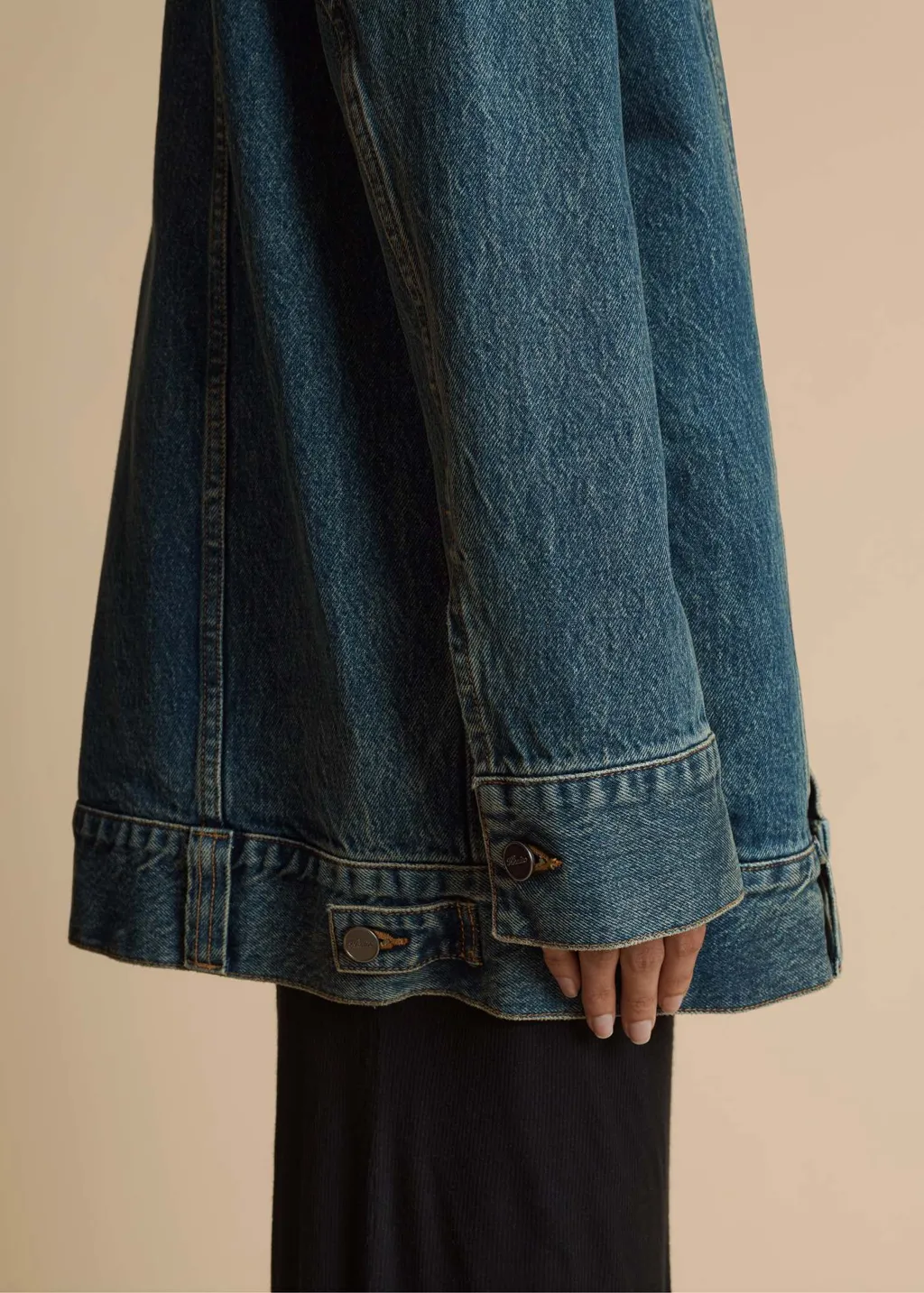 Long-Sleeved Lapel Denim Coat