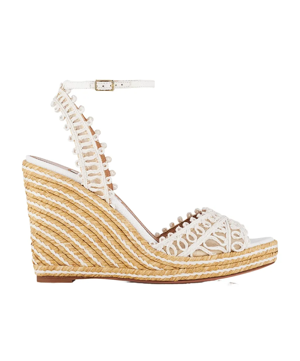 Aquazzura Ankle-Strap Wedge Espadrilles
