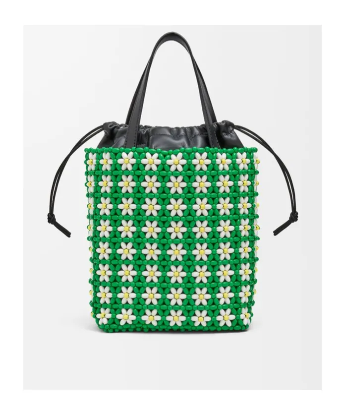 Mini Tote In Beads And Lambskin