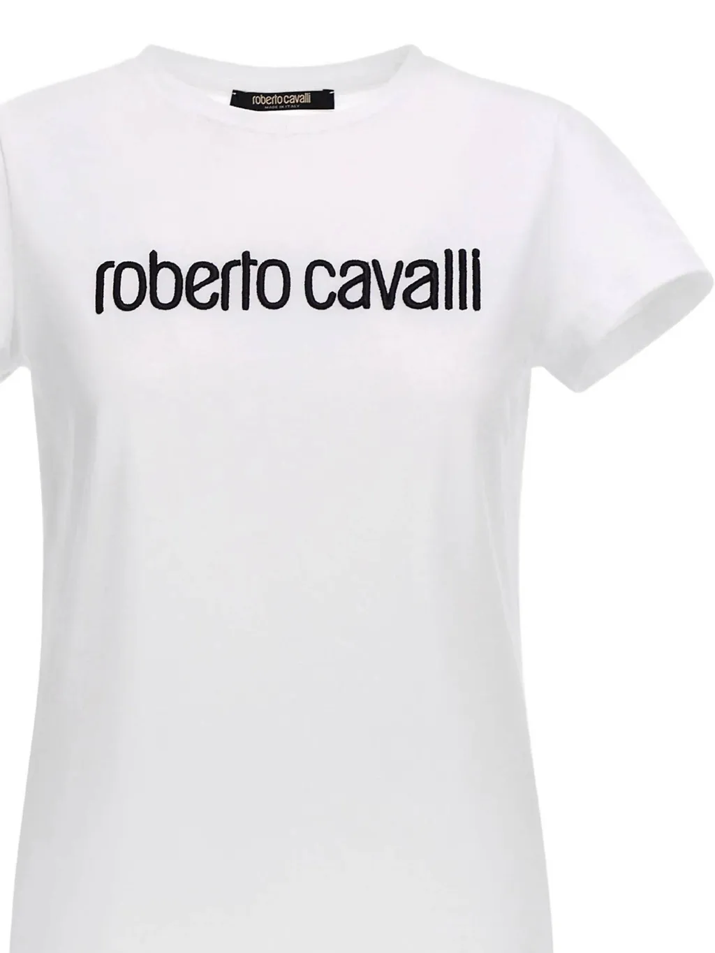 Roberto Cavalli Logo Embroidered Crewneck T-Shirt