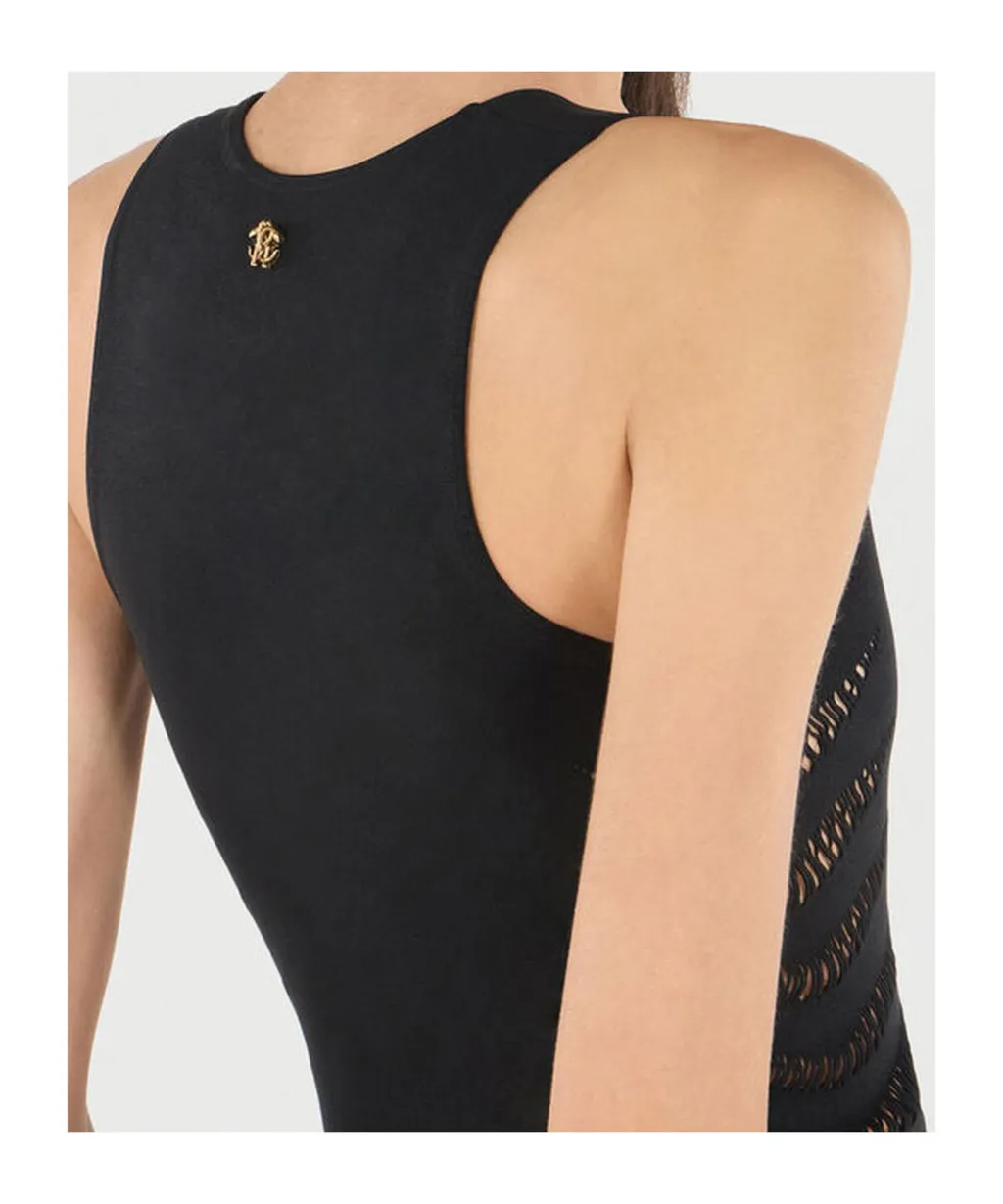 Roberto Cavalli Perforated Zebra Pattern Dress
