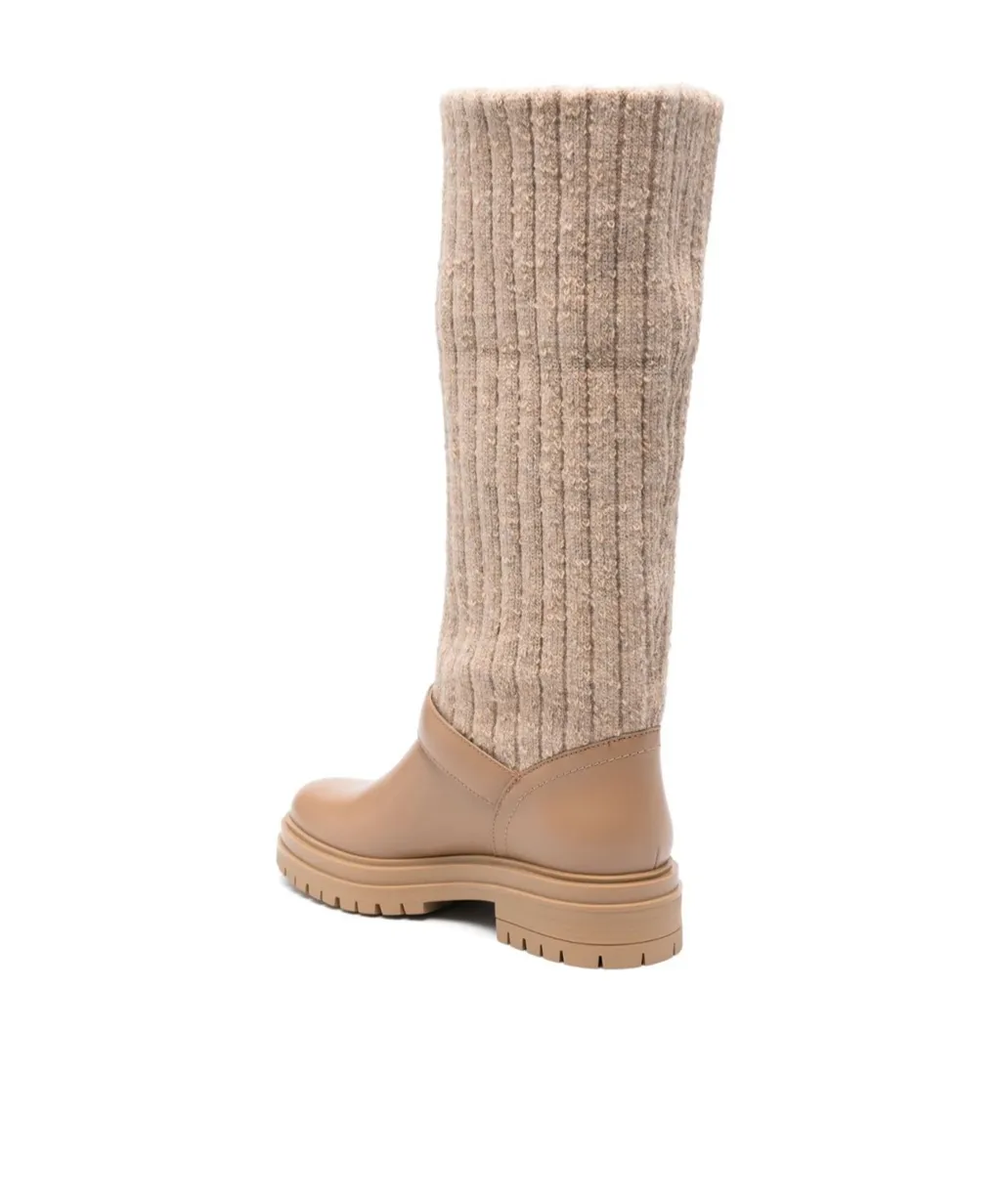 Panelled Design Slip-On Boots
