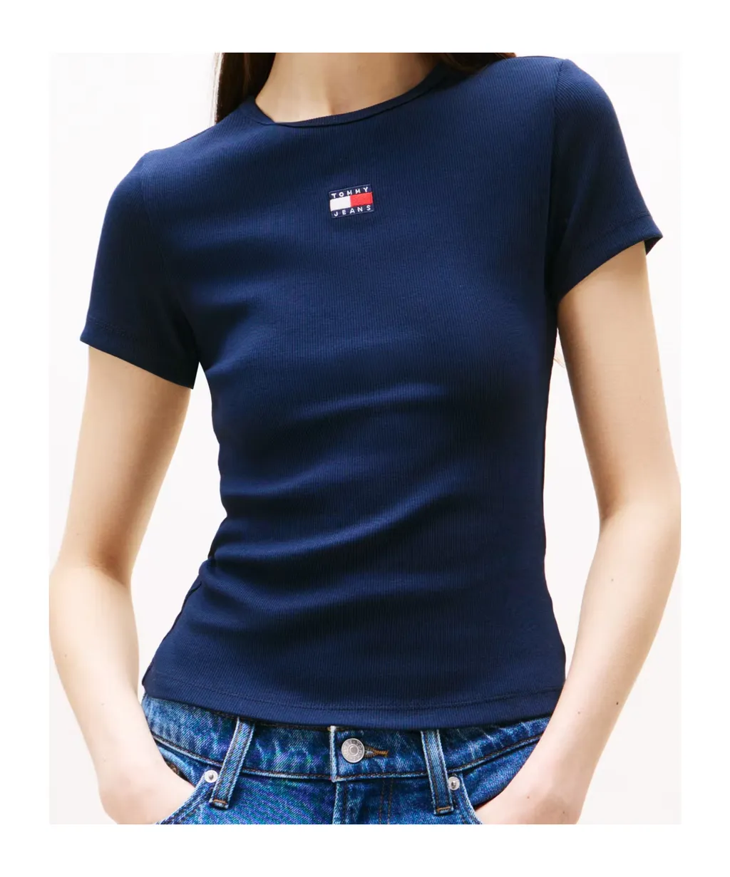 Tommy Badge Ribbed Slim T-Shirt