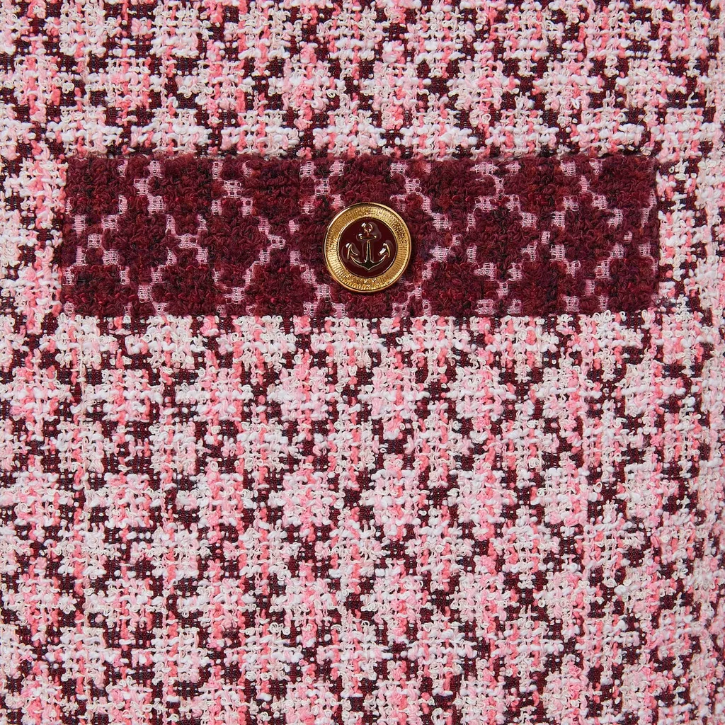 Gucci Diamante Tweed Short-Sleeve Dress