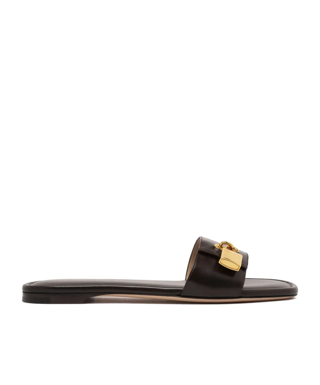 Padlock Slide Flat Sandals