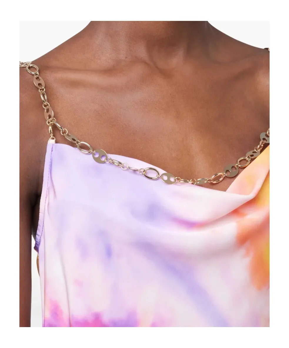 Paco Rabanne Tie-Dye Printed Satin Top