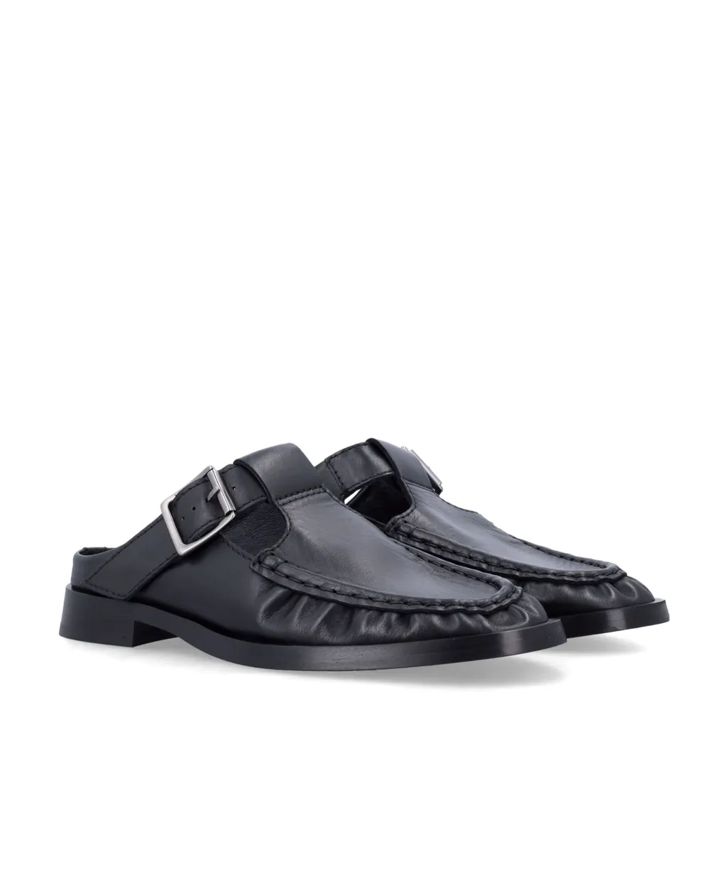 Miista Gianna Buckled Moccasin Mules