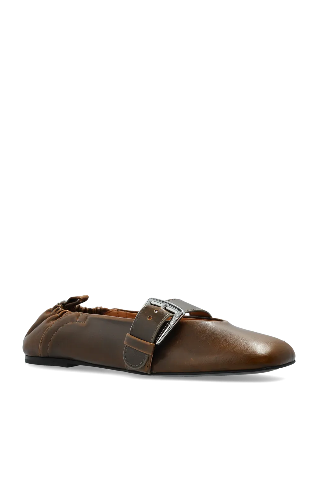 Ganni Buckle Strap Ballerinas
