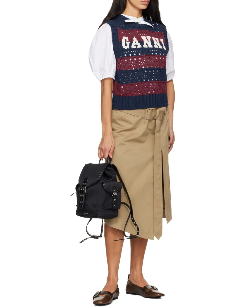 Ganni Buckle Strap Ballerinas