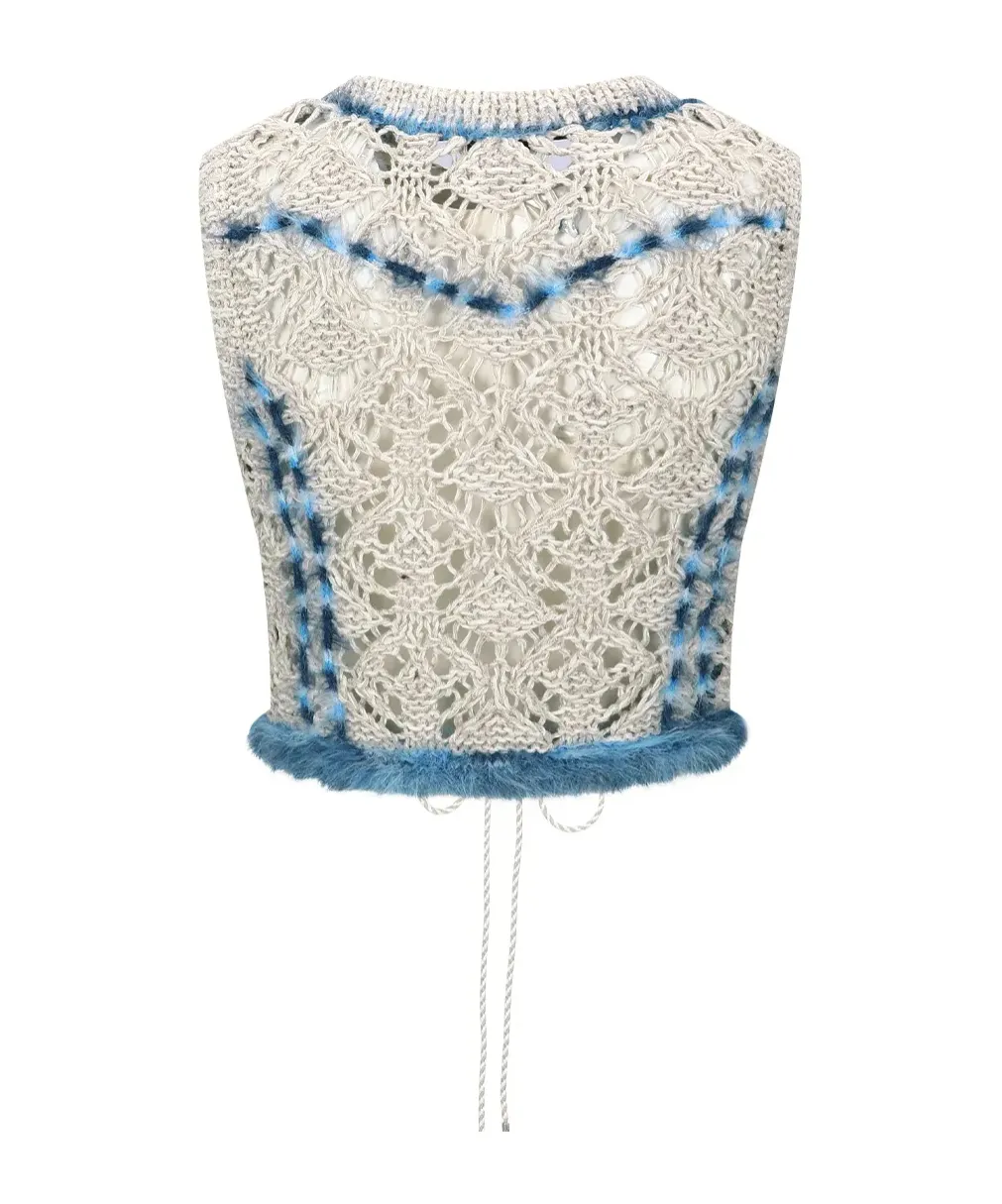 Western Lace-Up Knit Vest