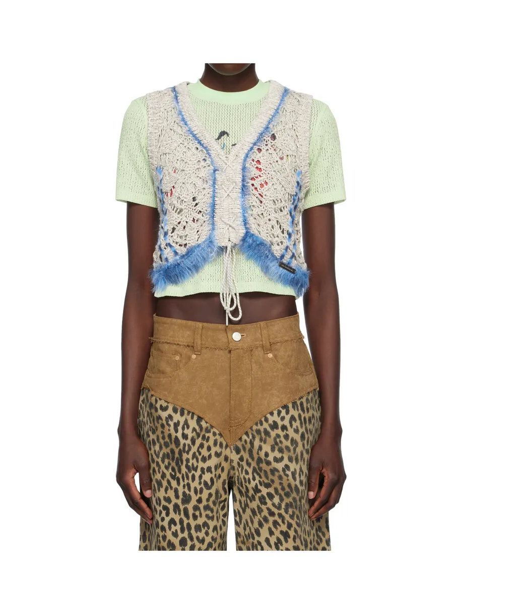 Western Lace-Up Knit Vest
