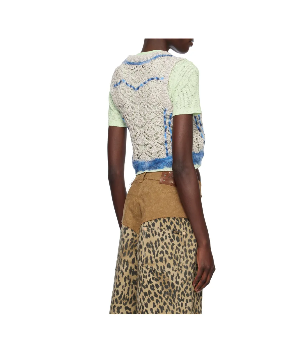 Western Lace-Up Knit Vest