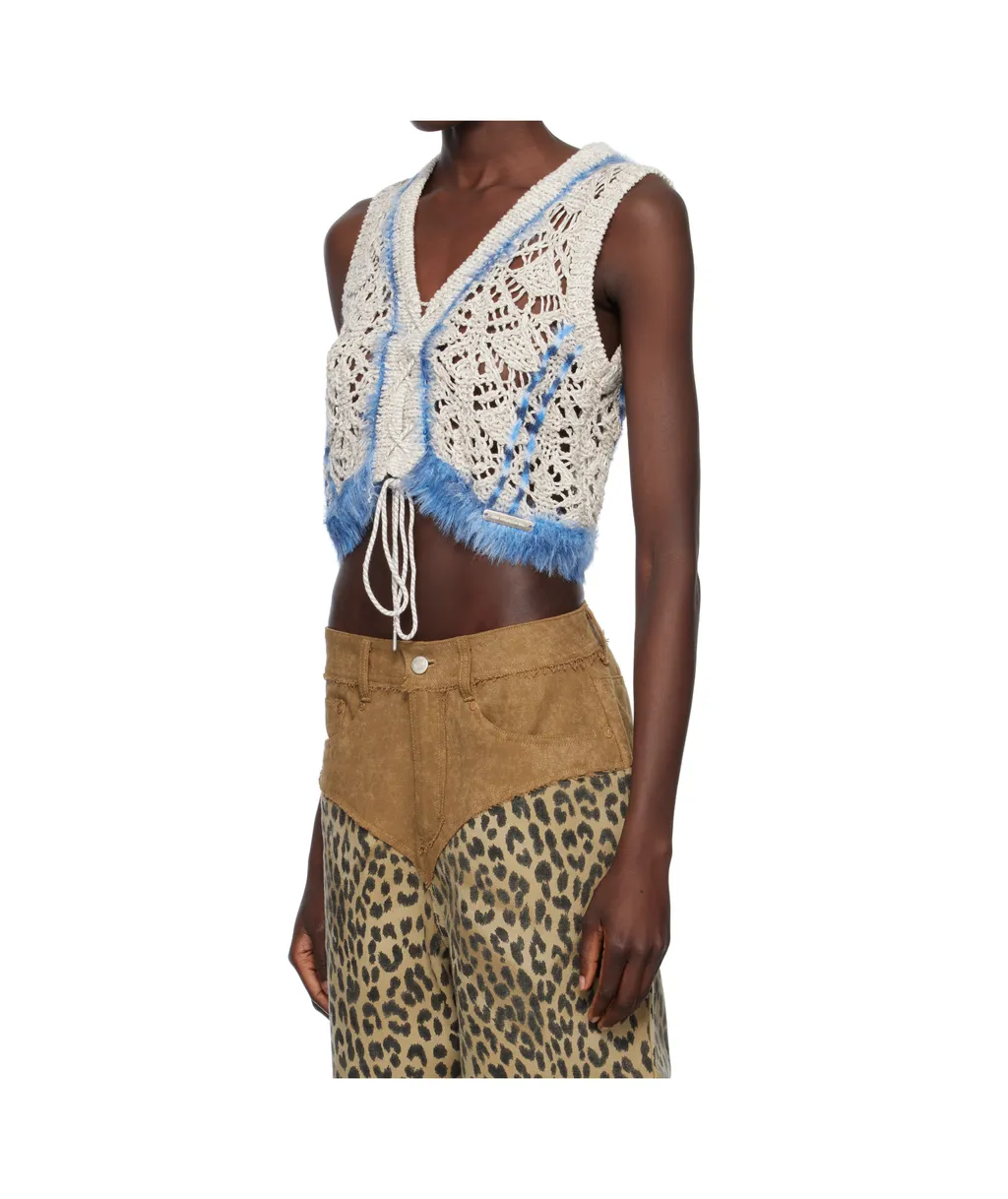 Western Lace-Up Knit Vest